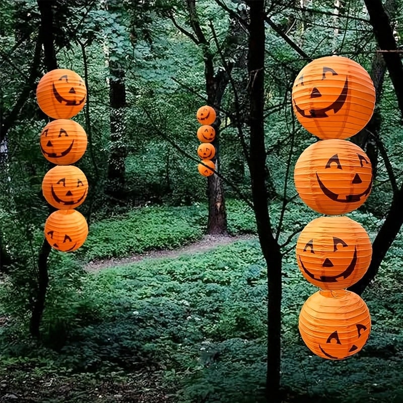 Halloween Wiszące Lampiony z Papieru Dynia Kulisty Zestaw 12 Sztuk Dekoracja Na - Image 4