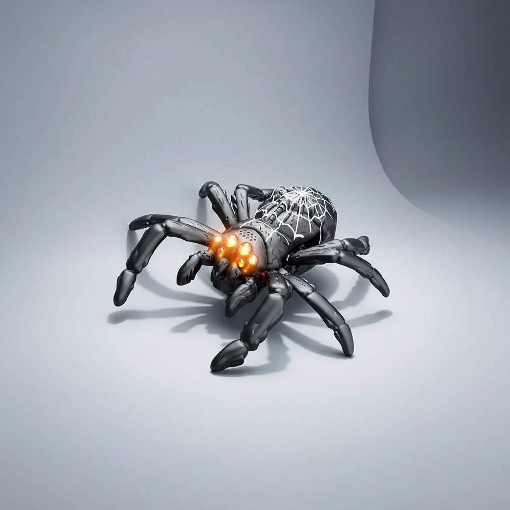 Halloween Zdalnie Sterowana Zabawka Pająk Chodzący po ścianach z Oczami LED i Funkcją Wspinaczki - Image 5