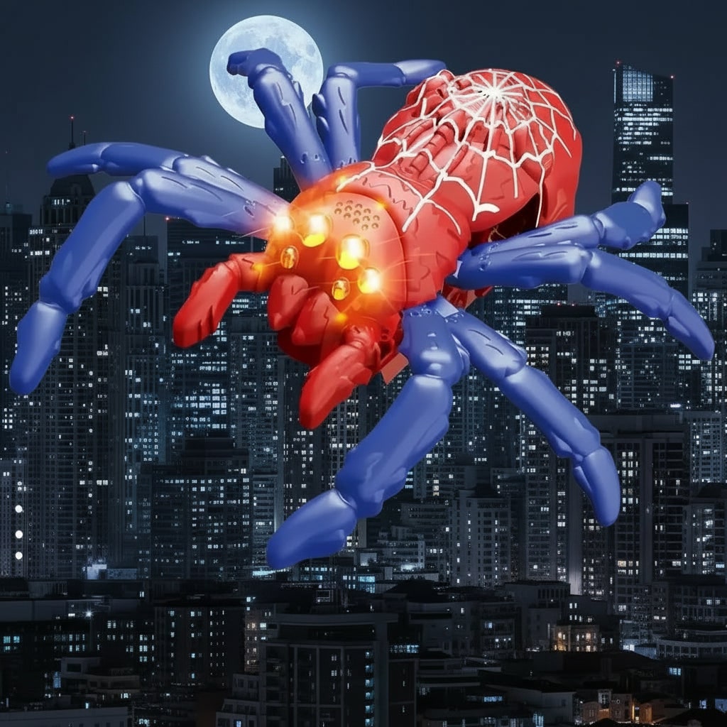 Halloween Zdalnie Sterowana Zabawka Pająk Chodzący po ścianach z Oczami LED i Funkcją Wspinaczki - Image 8