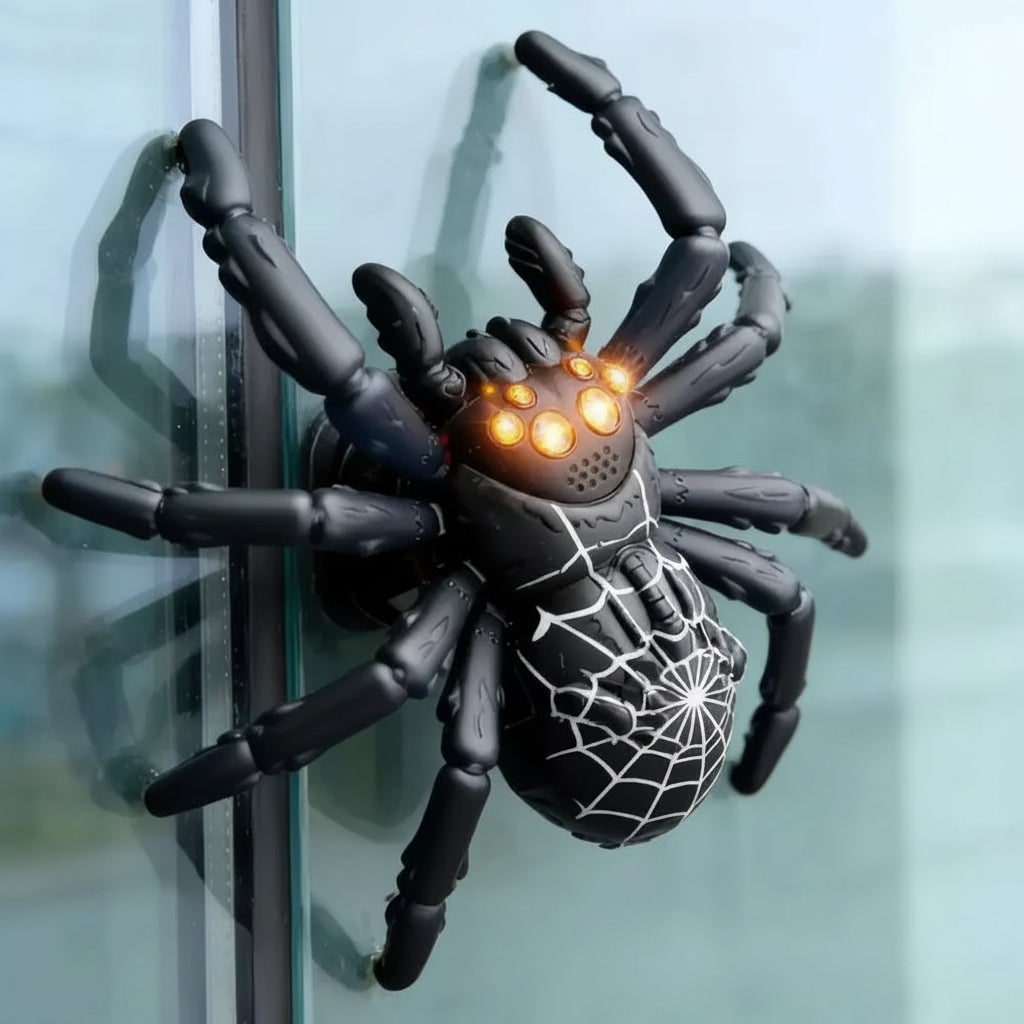 Halloween Zdalnie Sterowany Pająk Chodzący po ścianach ze świecącymi Oczami - Image 3