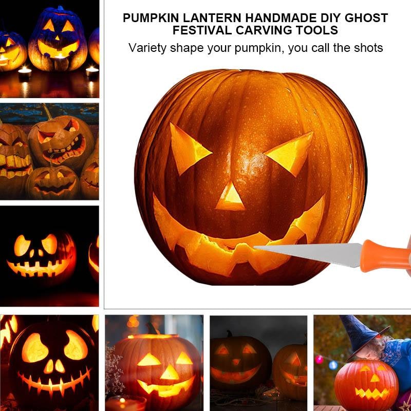 Halloween Zestaw do Rzeźbienia Dyni ze Stali Nierdzewnej 8 Narzędzi z Etui Drzewo - Image 8