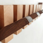 Porte-manteau mural en bois avec crochets pliants style piano