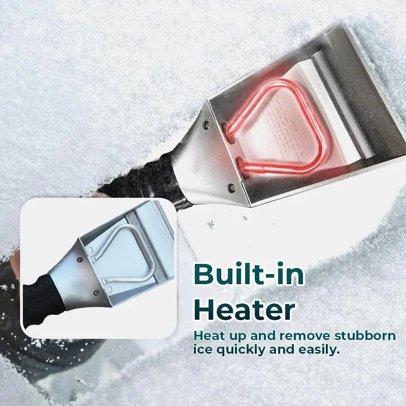Heated Car Ice Scraper with 12v Power Plug and LED Light for Windshield - Image 7