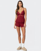 Set da notte romantico con rifiniture in pizzo