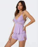 Set da notte romantico con rifiniture in pizzo