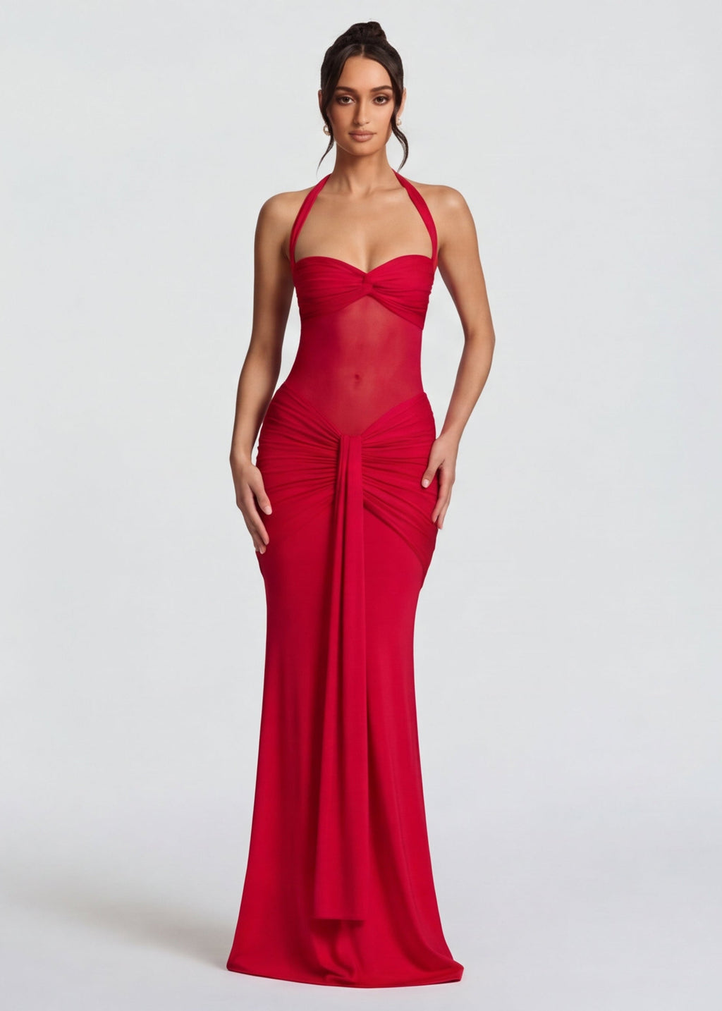 Ruched Hourglass Evening Gown for Women