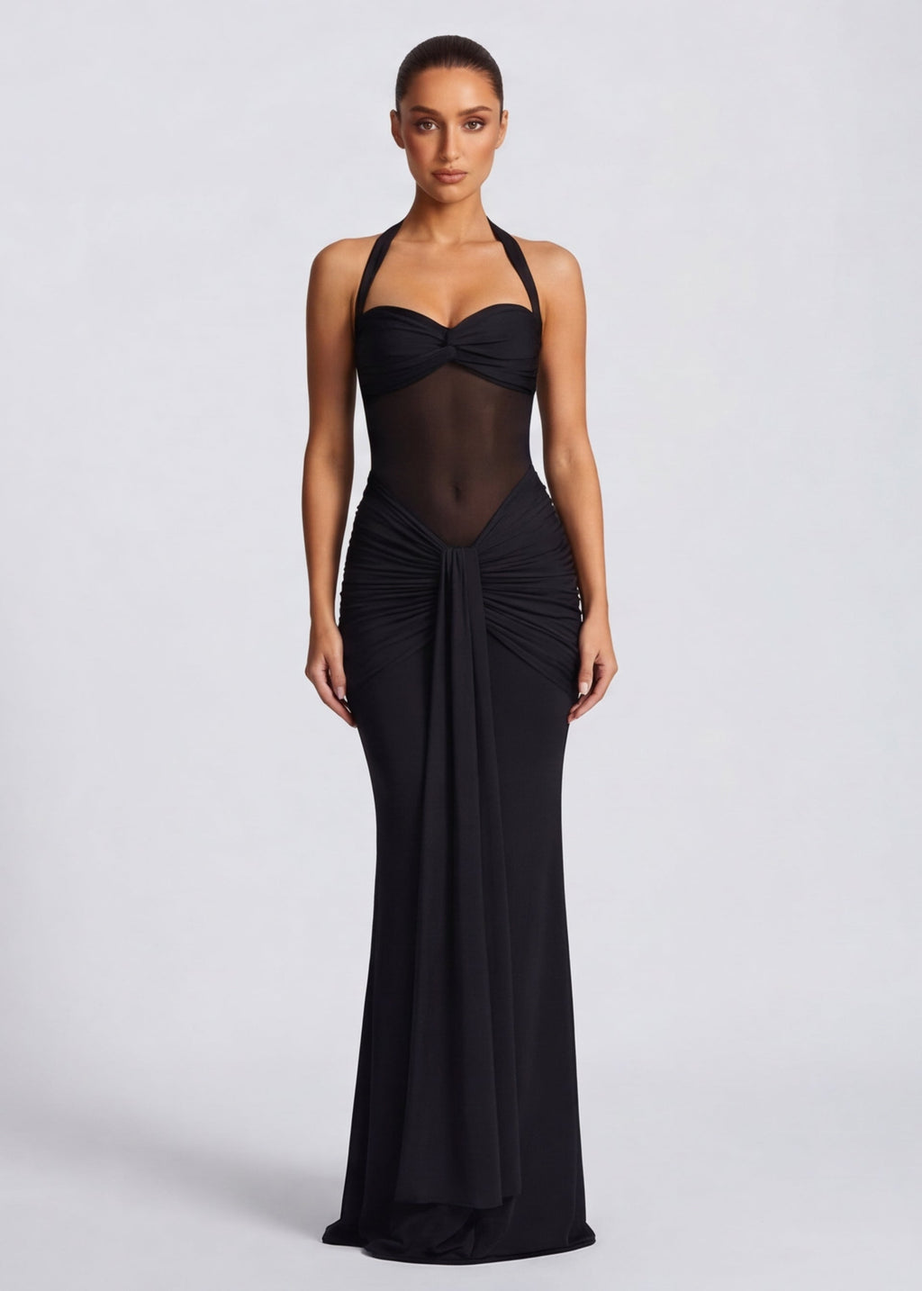 Ruched Hourglass Evening Gown for Women