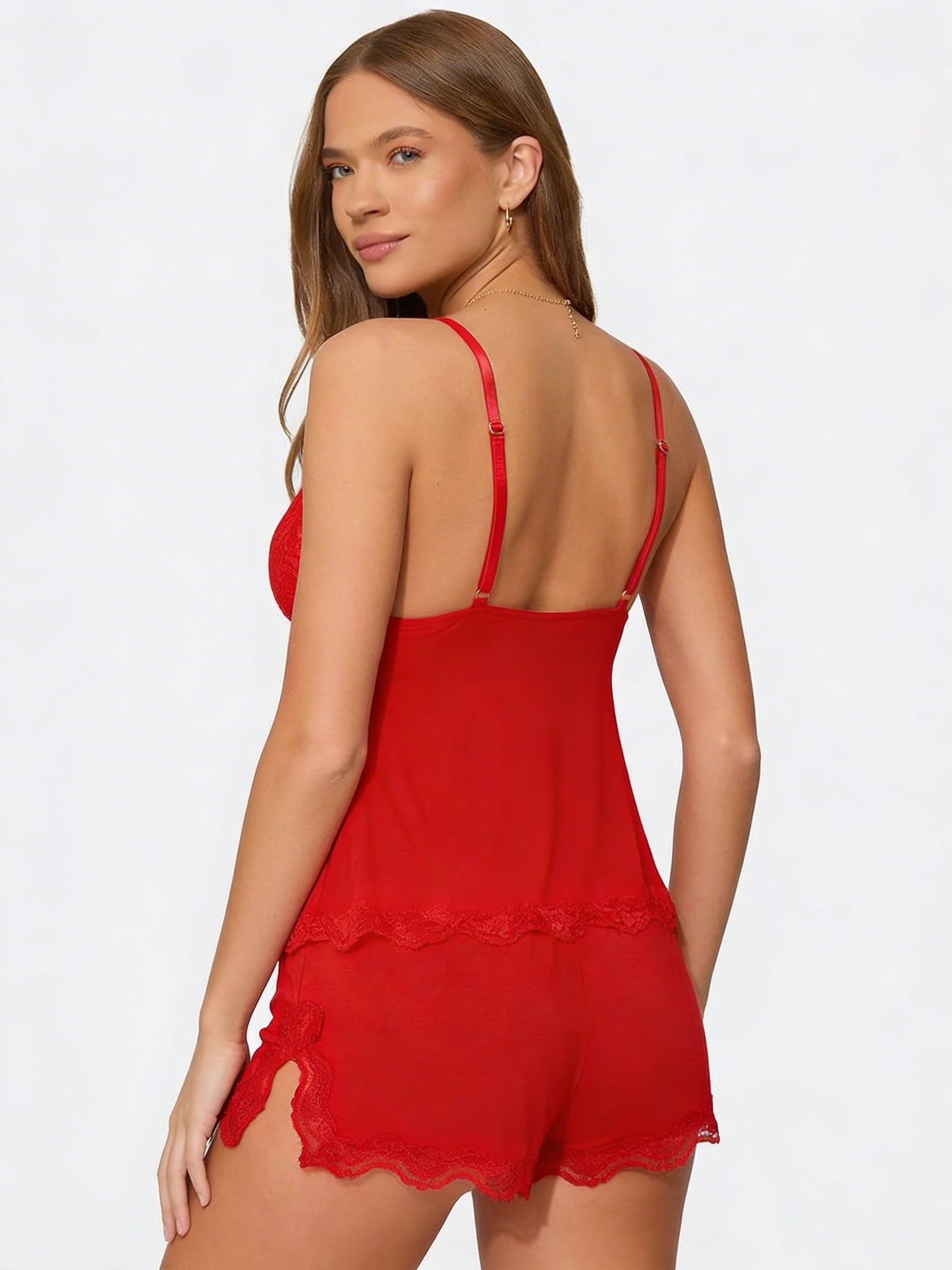 Set da notte romantico con rifiniture in pizzo