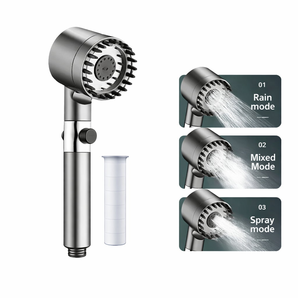 High-Pressure Filtered Handheld Shower Head with Stop Button - Image 12