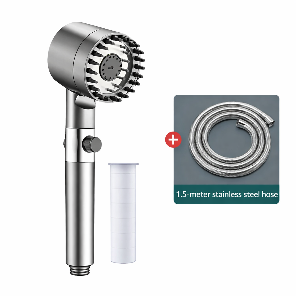 High-Pressure Filtered Handheld Shower Head with Stop Button - Image 14