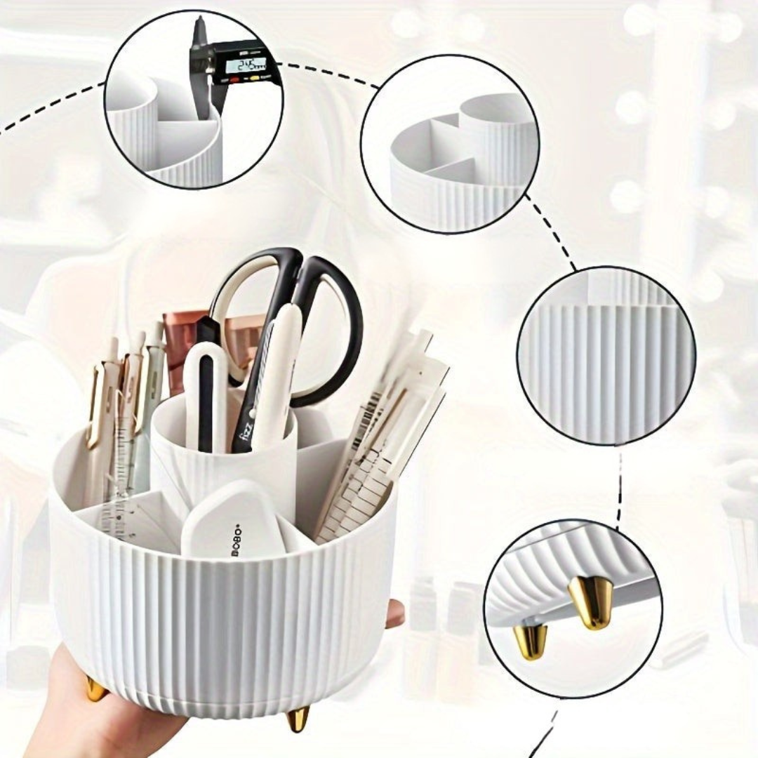 Obrotowy organizer do kosmetyków 360° z pięcioma przegrodami