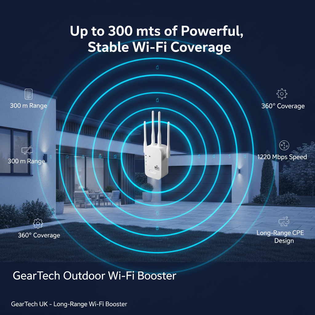 Amplificatore di segnale WiFi dual band 5G e 2,4G per casa e giardino