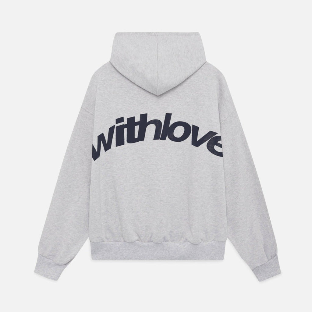 Felpa con cappuccio unisex minimalista con grafica Love
