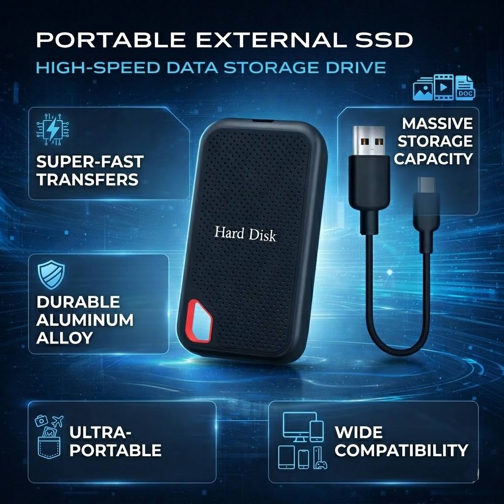 Disco SSD Portatile per Archiviazione Dati Veloce