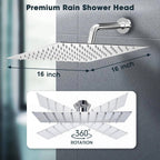 Système de douche de plafond de 16 pouces de diamètre
