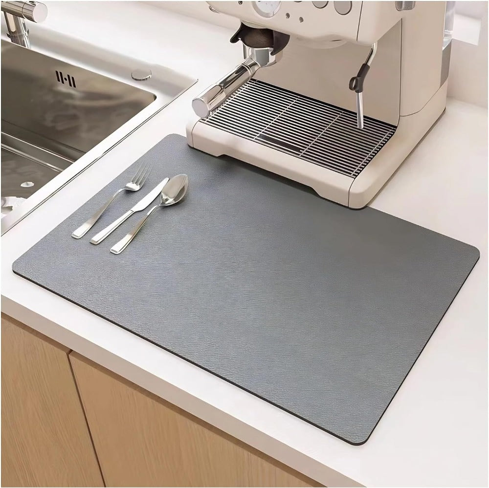 Stretchy and super-absorbent kitchen dish mat