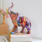 Abstract colorful elephant figurine for interiors