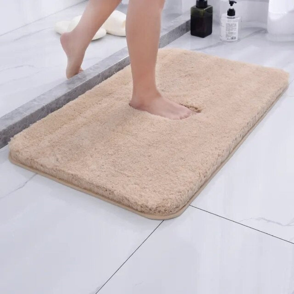 Tapis de salle de bains extrêmement douillet en microfibre pelucheuse