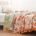 Coperta bohemien con motivo floreale adatta per pelli sensibili