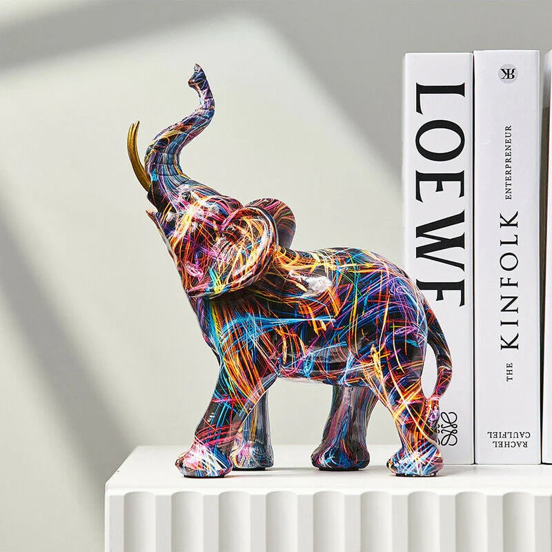 Abstract colorful elephant figurine for interiors