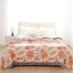 Coperta bohemien con motivo floreale adatta per pelli sensibili
