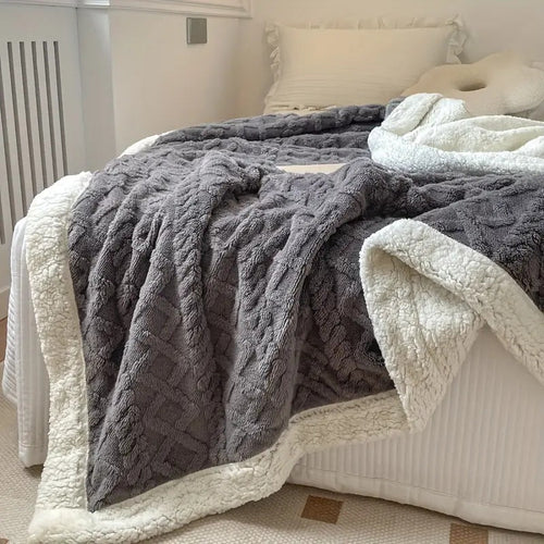 Morbida coperta in pile sherpa double-face