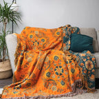 Plaid rustique réversible à motif floral pour la maison