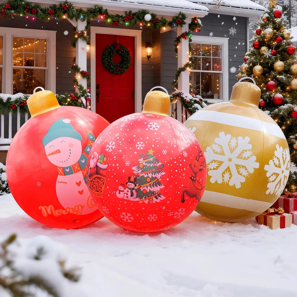 Inflatable Christmas Ornament Ball with Giant Outdoor Design and PVC Construction - Image 2