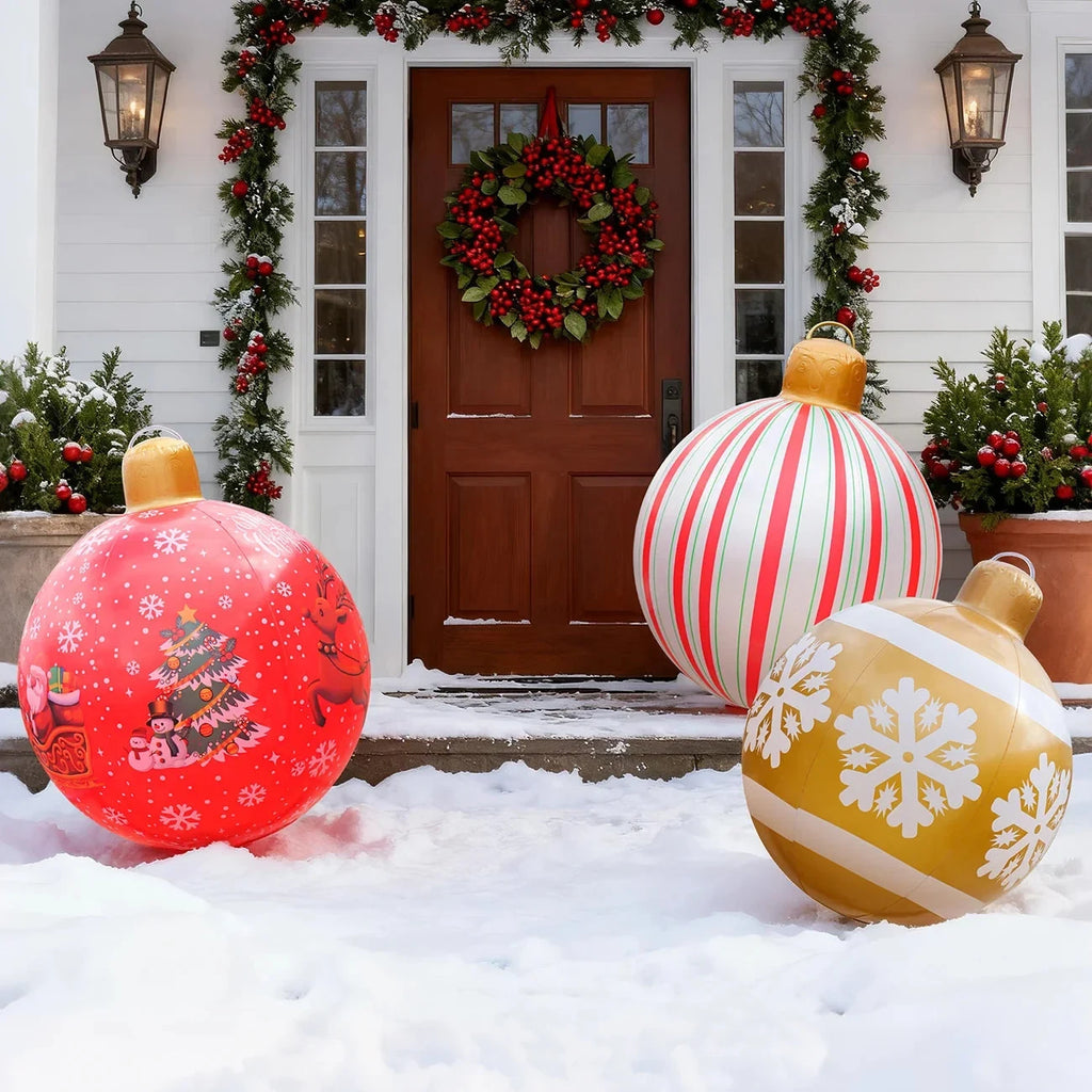 Inflatable Christmas Ornament Ball with Giant Outdoor Design and PVC Construction - Image 4