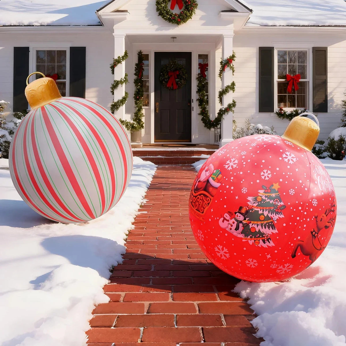 Inflatable Christmas Ornament Ball with Giant Outdoor Design and PVC Construction - Image 5