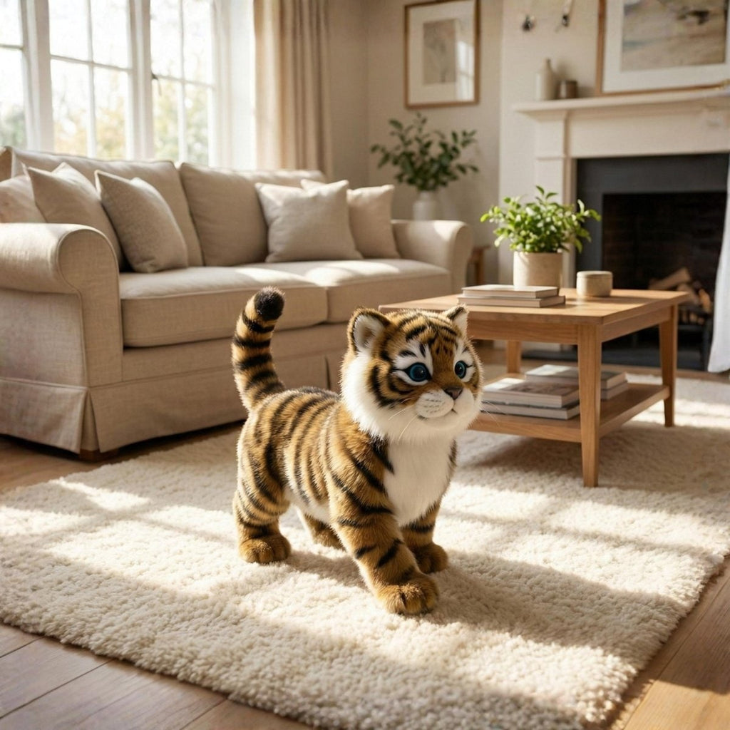 Interactive Pet Toy Tiger Cub with Walking Meowing and Tail Wagging - Image 1