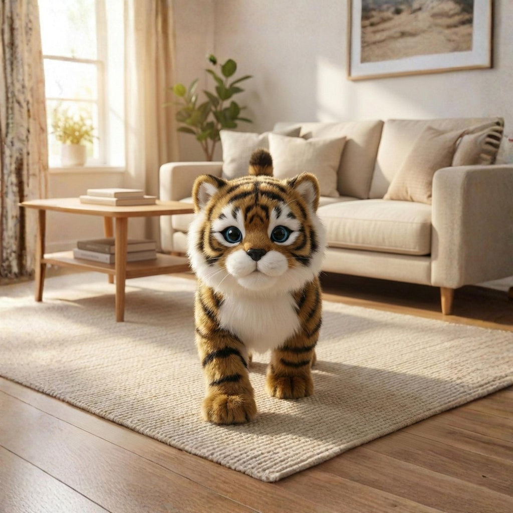 Interactive Pet Toy Tiger Cub with Walking Meowing and Tail Wagging - Image 2
