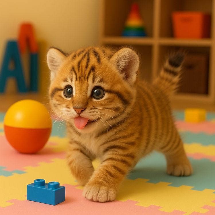 Interactive Pet Toy Tiger Cub with Walking Meowing and Tail Wagging - Image 3