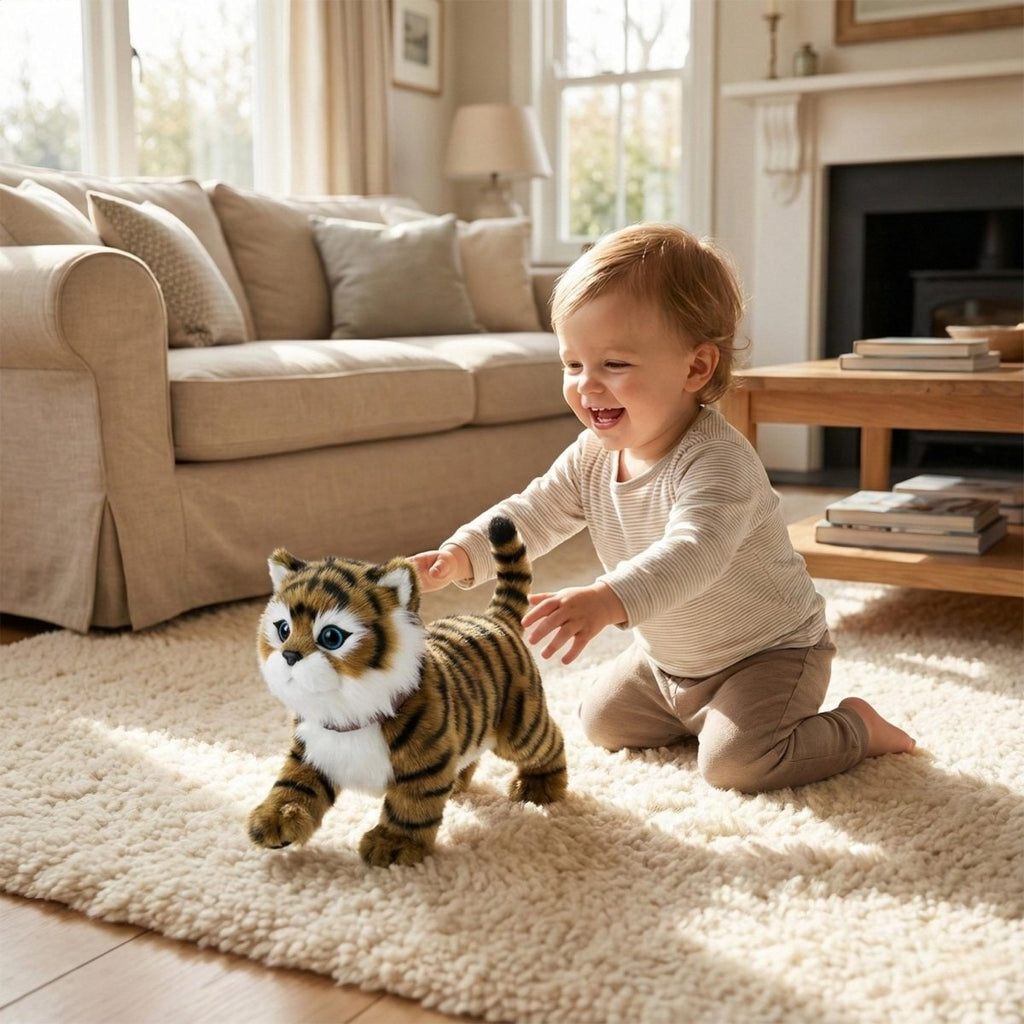 Interactive Pet Toy Tiger Cub with Walking Meowing and Tail Wagging - Image 4