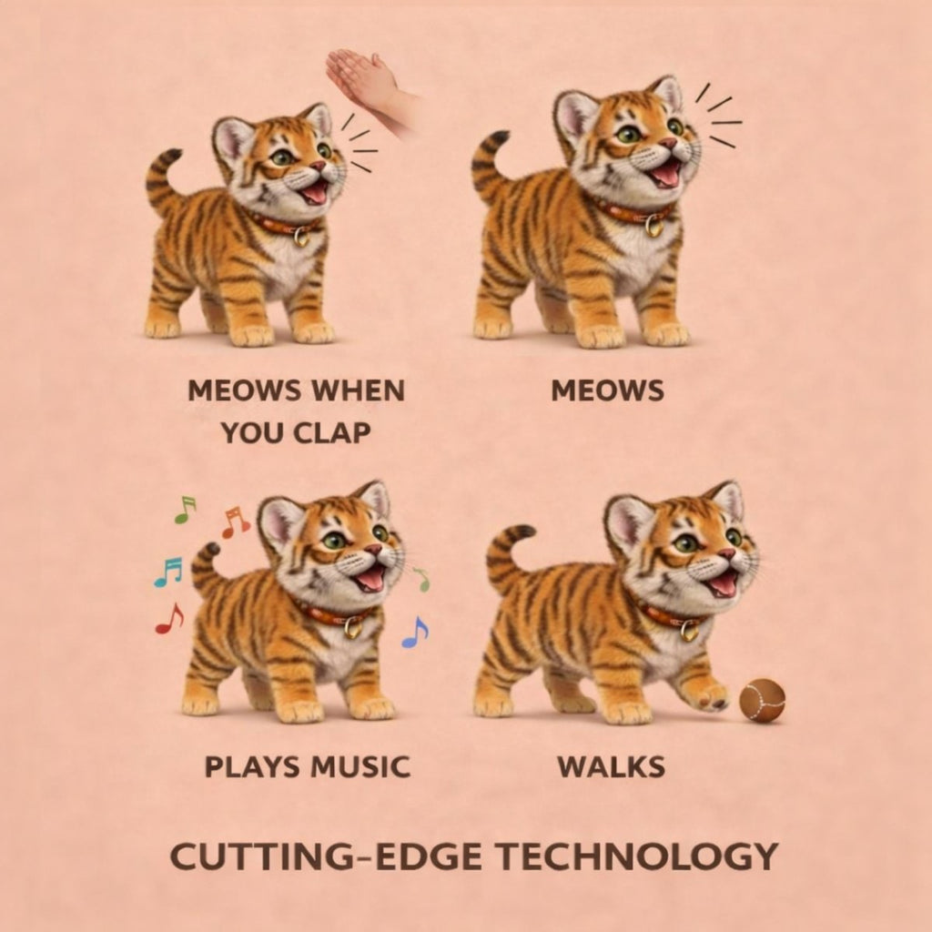 Interactive Pet Toy Tiger Cub with Walking Meowing and Tail Wagging - Image 7