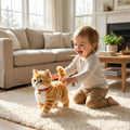 Interactive Robot Cat Toy for Kittens with Walking Meowing and Plush Tabby Design - Image 1