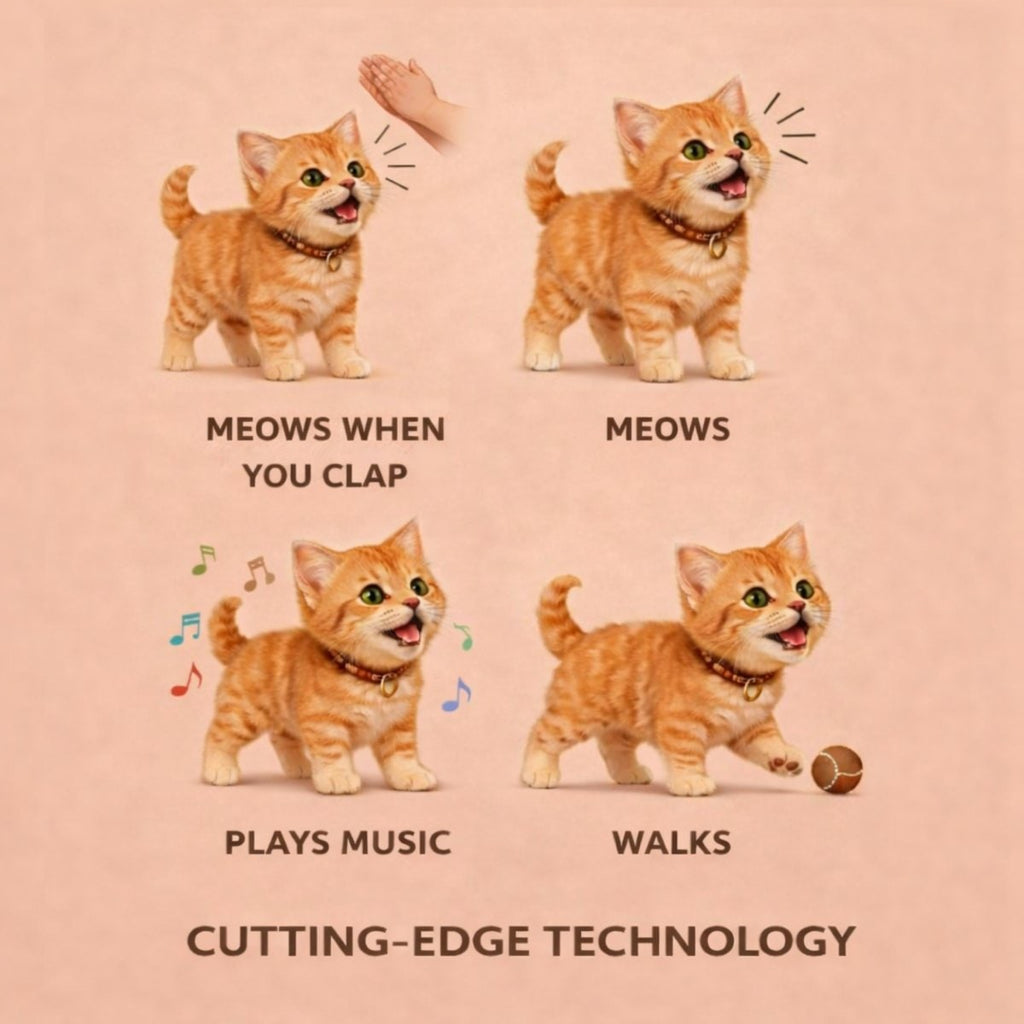 Interactive Robot Cat Toy for Kittens with Walking Meowing and Plush Tabby Design - Image 6