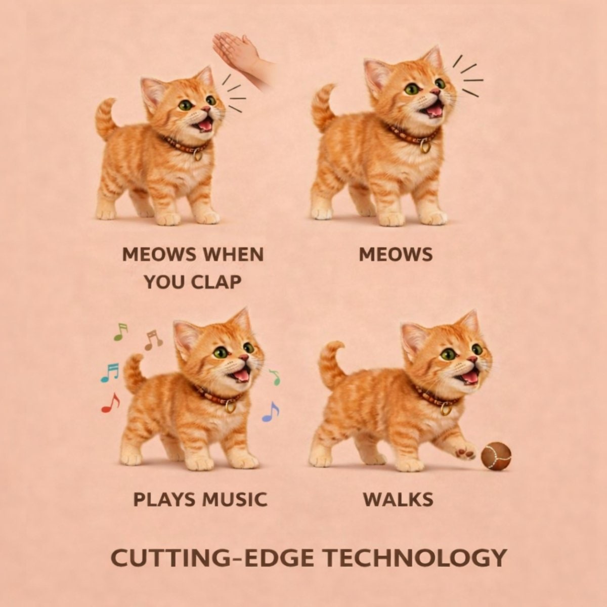 Interactive Robot Cat Toy for Kittens with Walking Meowing and Plush Tabby Design - Image 6