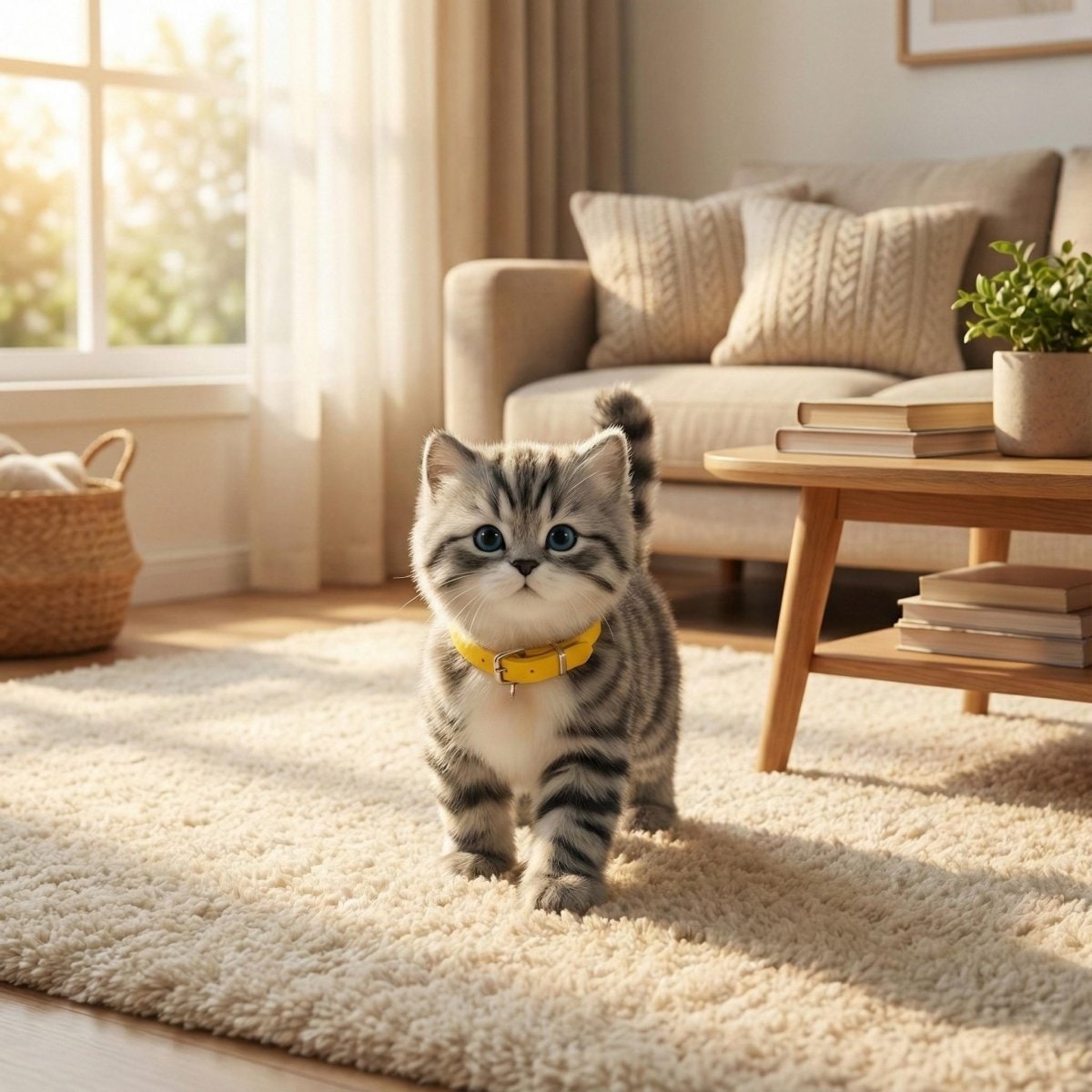Interactive Toy Cat with Walking and Meowing Functions Battery Operated Plush Robot Kitten - Image 2