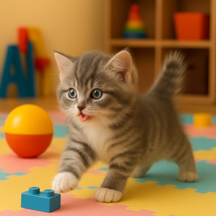 Interactive Toy Cat with Walking and Meowing Functions Battery Operated Plush Robot Kitten - Image 3