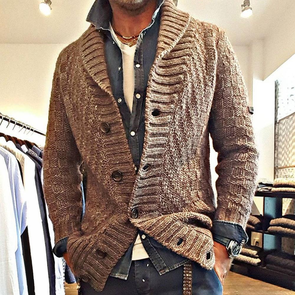 Giacca smart casual da uomo stile cardigan con colletto classico