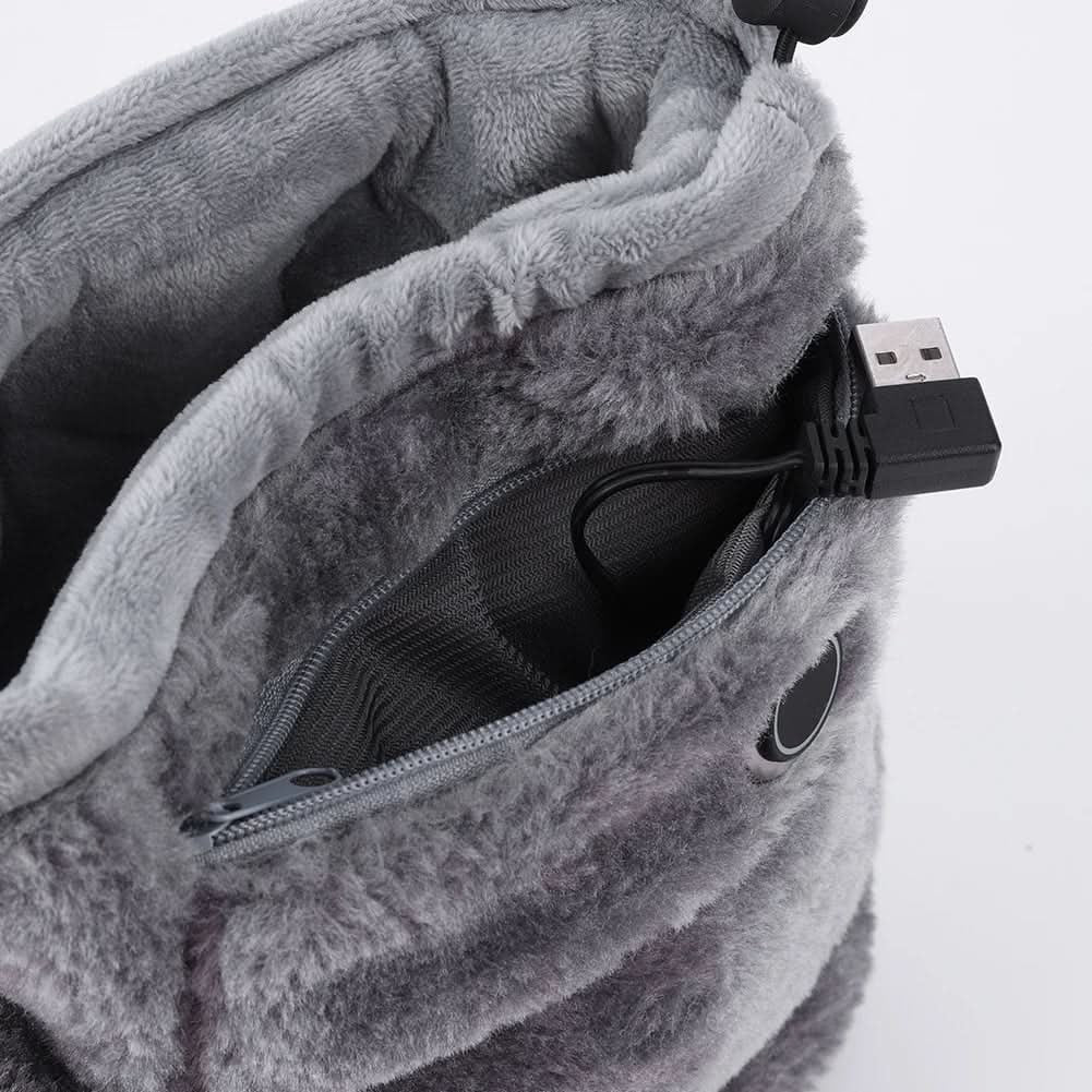 Kapcie Damskie Domowe Podgrzewane Pluszowe z Zasilaniem USB i Zamkiem Błyskawicznym Ciepłe - Image 7