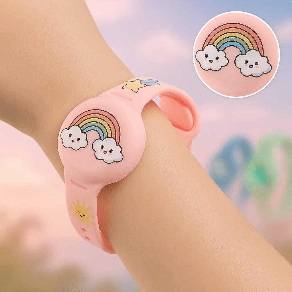 Kids' Silicone Airtag Wristband Holder with Cartoon Graphics and Adjustable Strap - Image 3