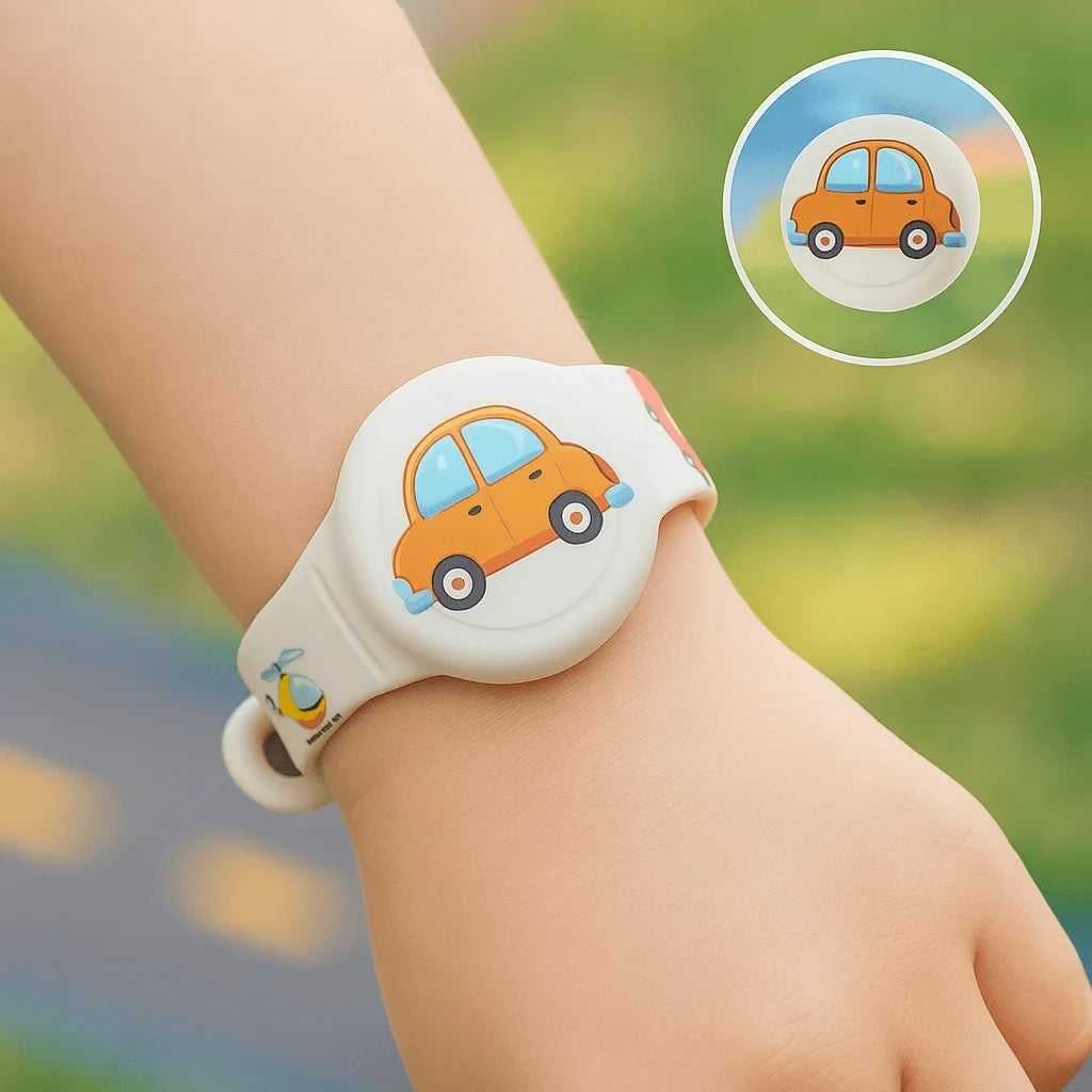 Kids' Silicone Airtag Wristband Holder with Cartoon Graphics and Adjustable Strap - Image 4