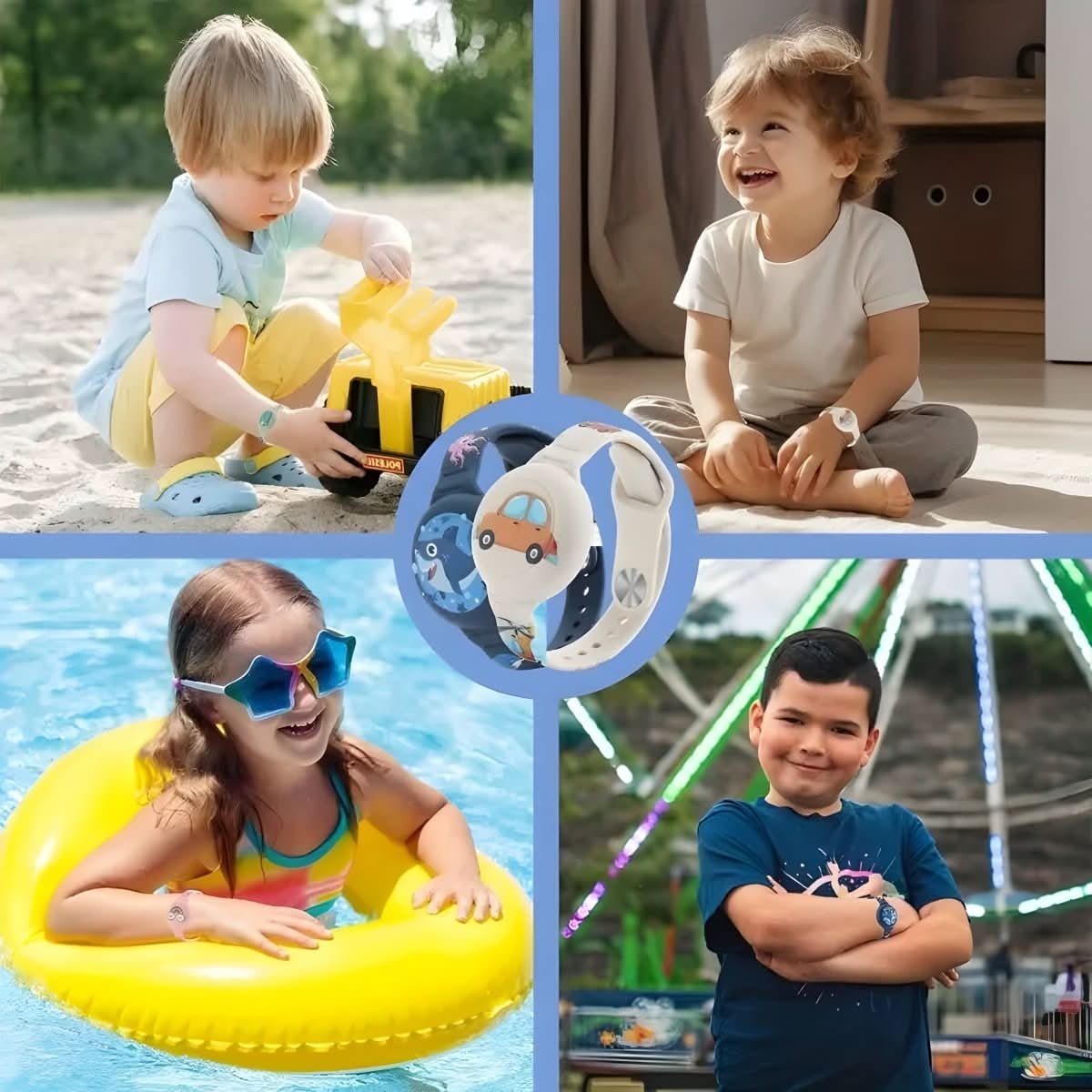 Kids' Silicone Airtag Wristband Holder with Cartoon Graphics and Adjustable Strap - Image 6
