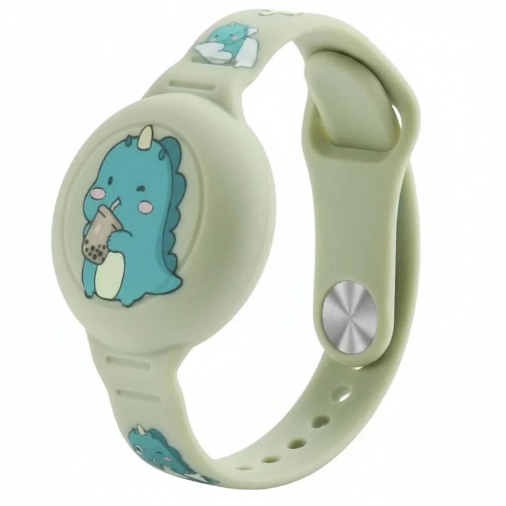 Kids' Silicone Airtag Wristband Holder with Cartoon Graphics and Adjustable Strap - Image 7