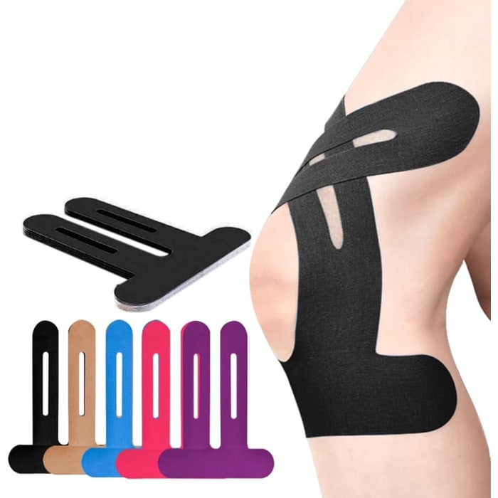 Kinesiology Tape Knee with Elastic Support for Pain Relief and Muscle Recovery - Image 1