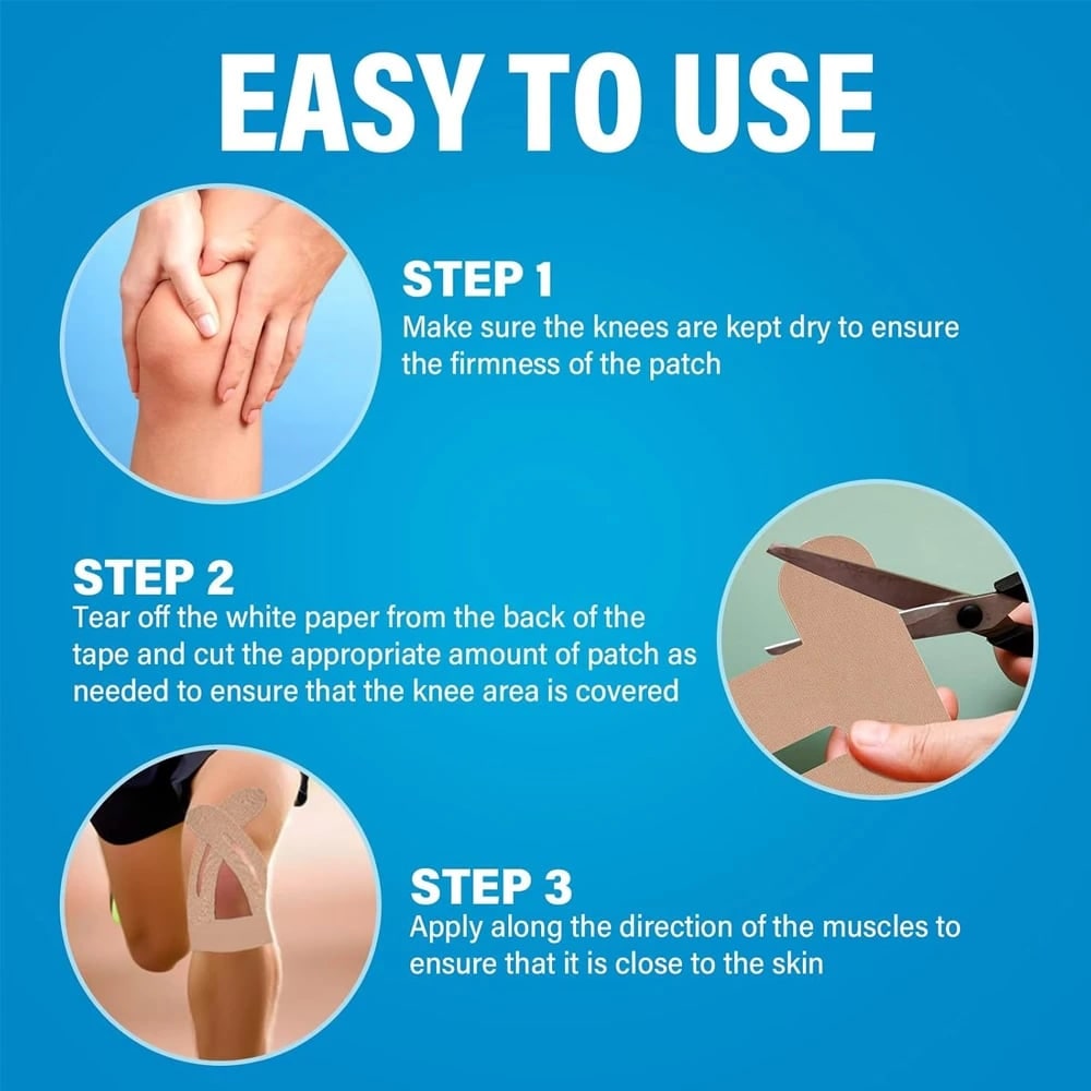Kinesiology Tape Knee with Elastic Support for Pain Relief and Muscle Recovery - Image 13
