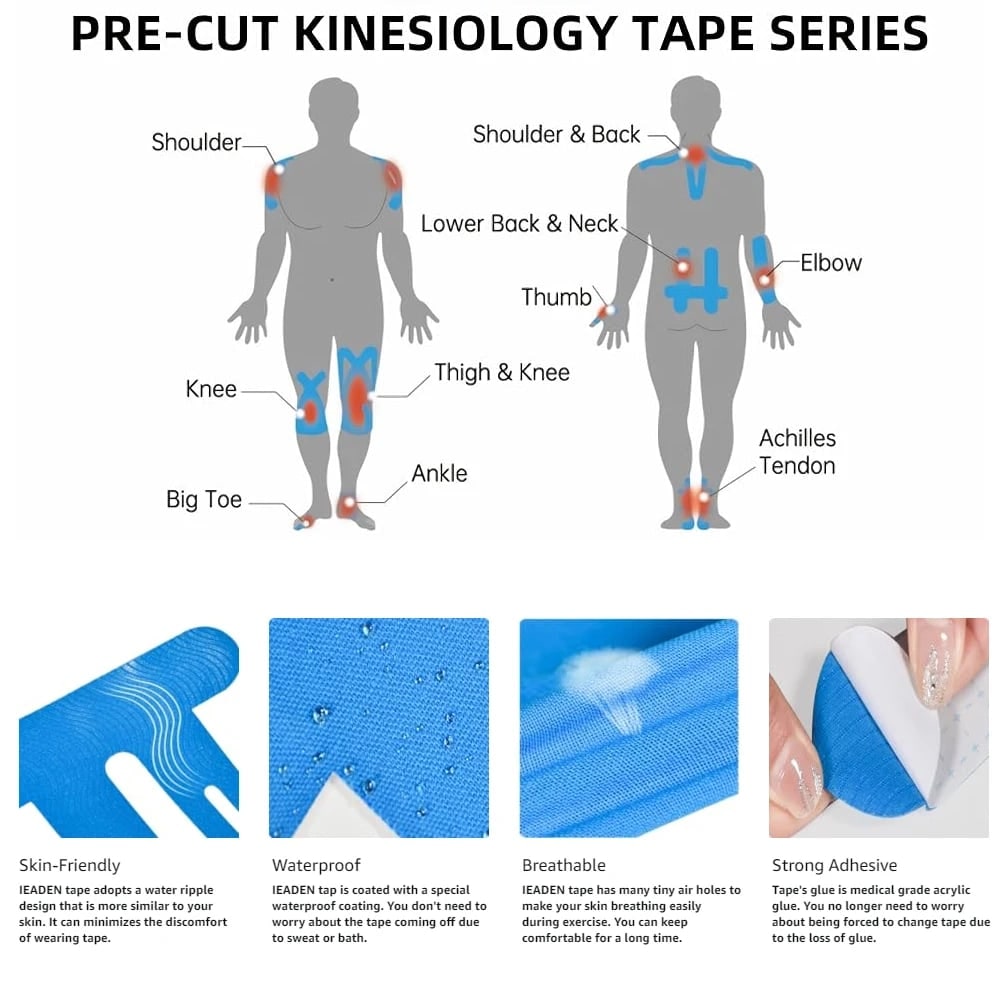Kinesiology Tape Knee with Elastic Support for Pain Relief and Muscle Recovery - Image 14