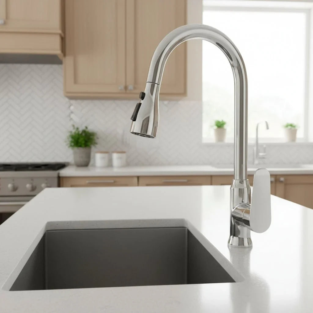 Kitchen Faucet with Pull-Down Spray Head and 360° Swivel Spout - Image 1